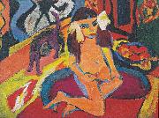 Madchen mit Katze Ernst Ludwig Kirchner